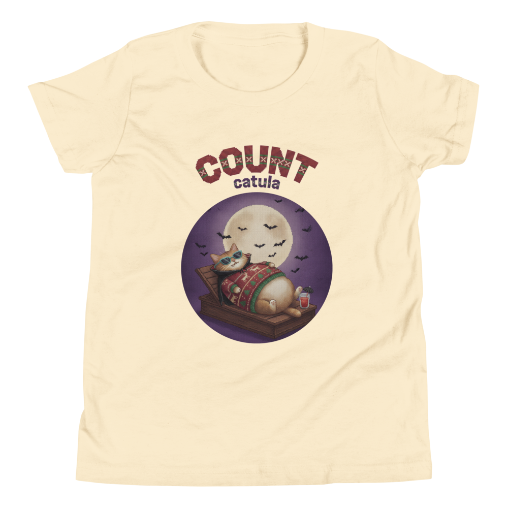 Count Catula Kids' Halloween Ugly Tee โ Vintage White flat