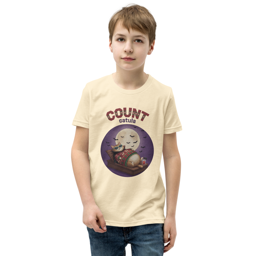Count Catula Kids' Halloween Ugly Tee โ Vintage White model