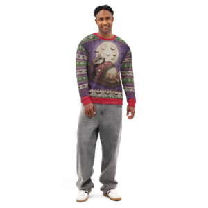 Count Catula Halloween Ugly Sweatshirt, All-Over Print on male model, front