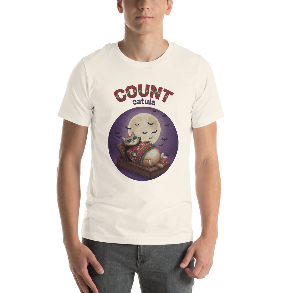 Count Catula Halloween Ugly Tee โ Vintage White model