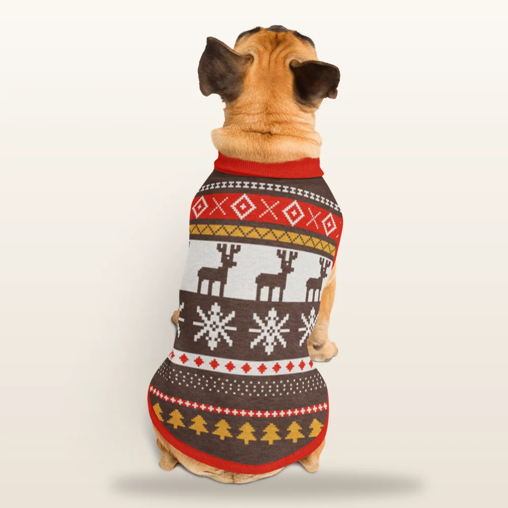Moose Shetland Knitted Pet Sweater