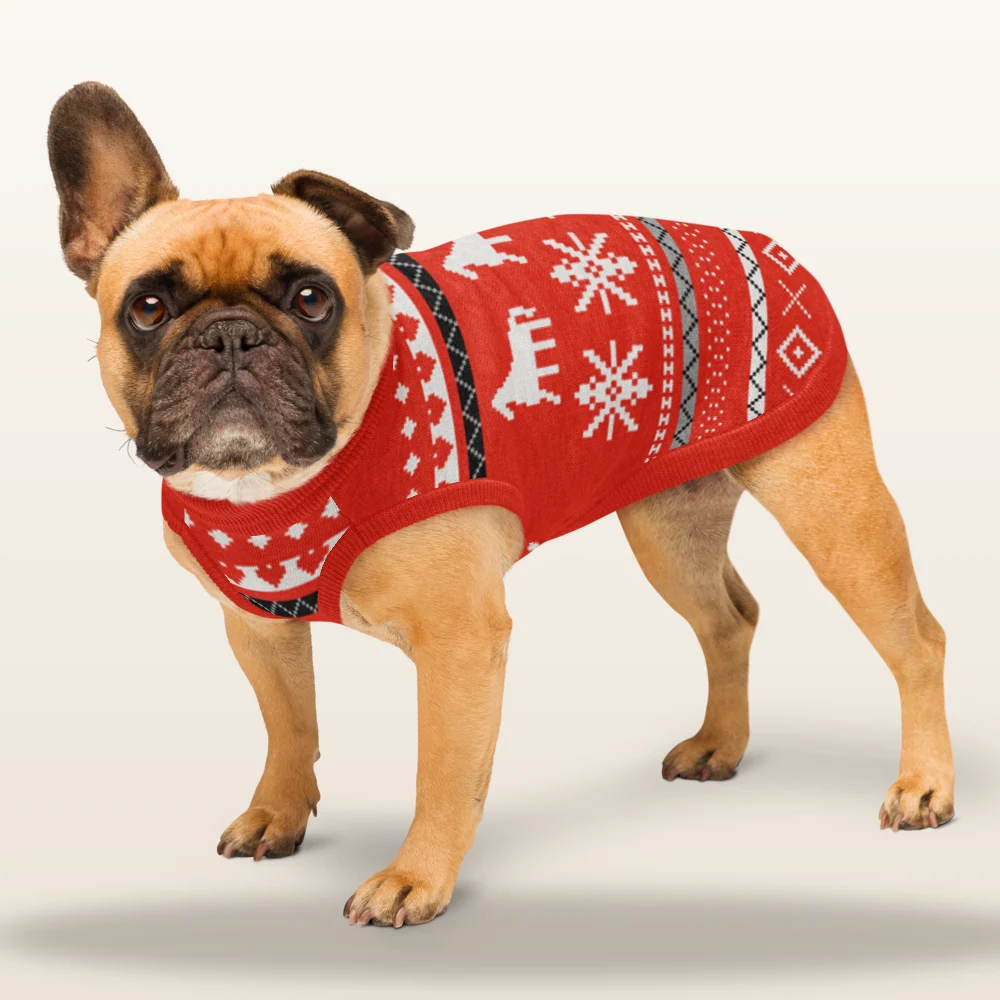 Dala Horse Knitted Pet Sweater
