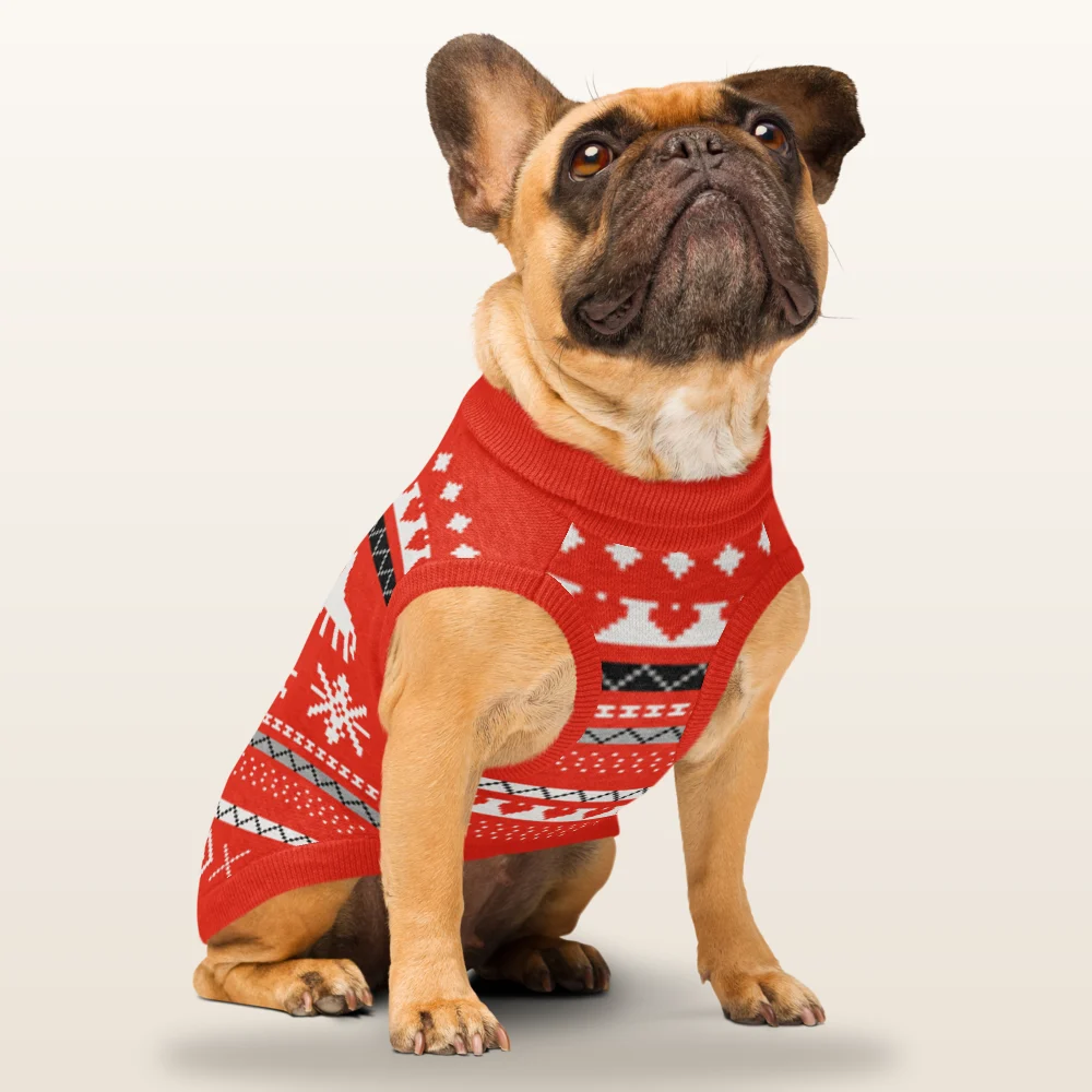 Dala Horse Knitted Pet Sweater