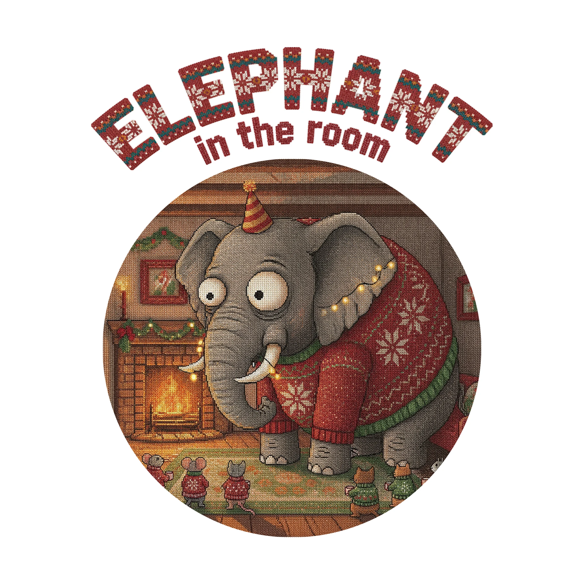 Elephant in the Room Kids Ugly Christmas Shirt | Funny Christmas Tee - Image 2