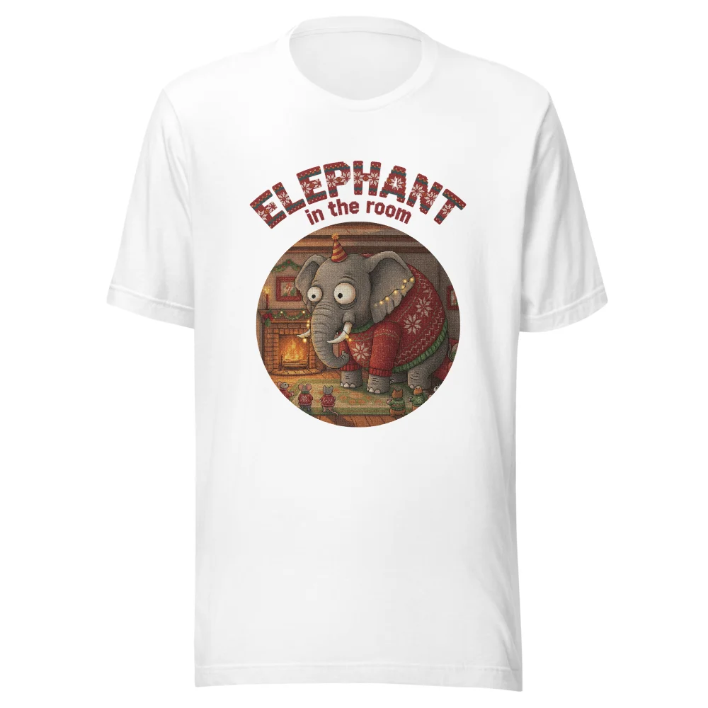 Elephant in the Room Ugly Christmas Shirt | Funny Christmas Tee for Women and Men - Image 3