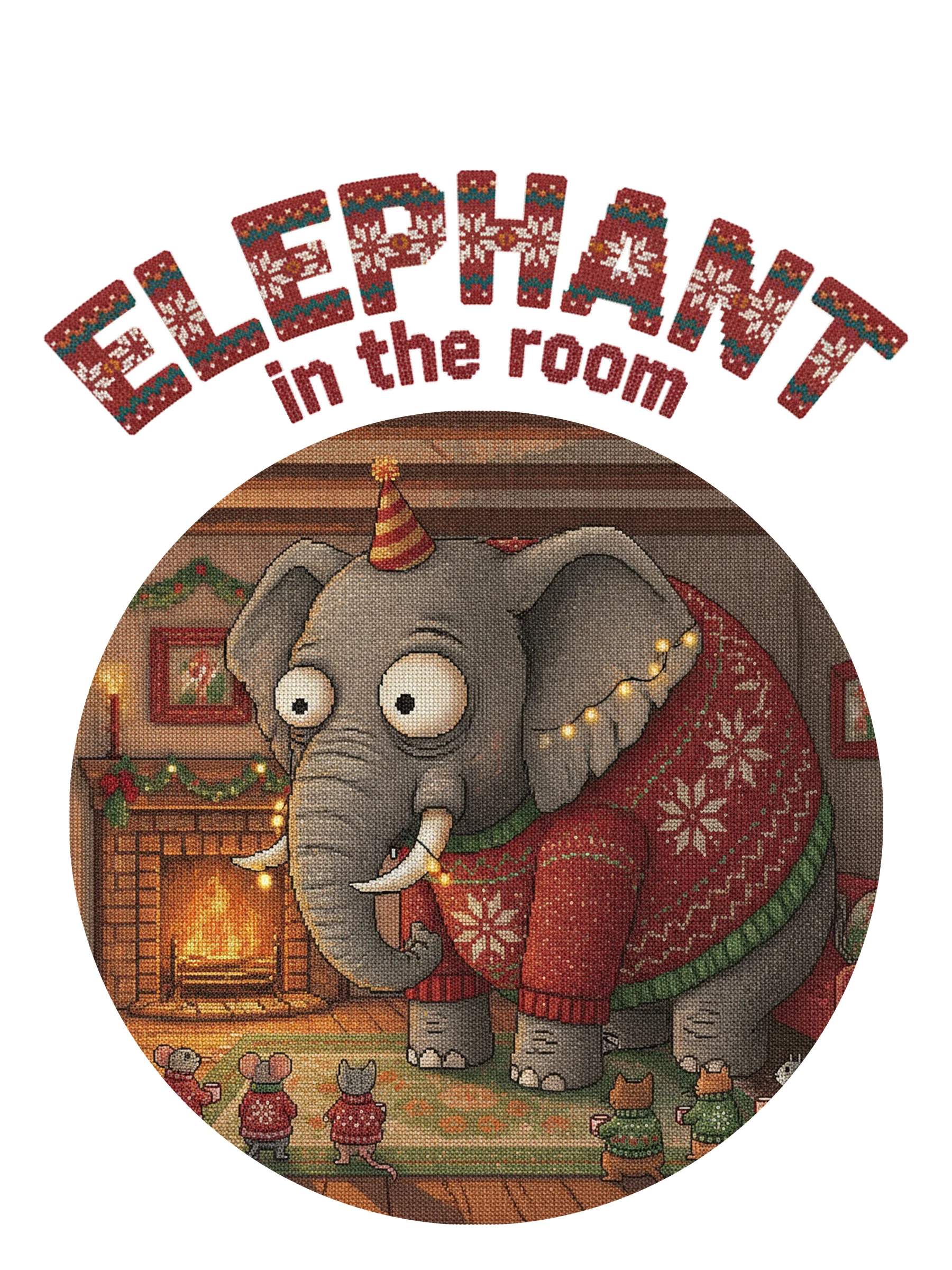 Elephant in the Room Matching Christmas Shirts for Couples | Two Funny Tees - Image 3