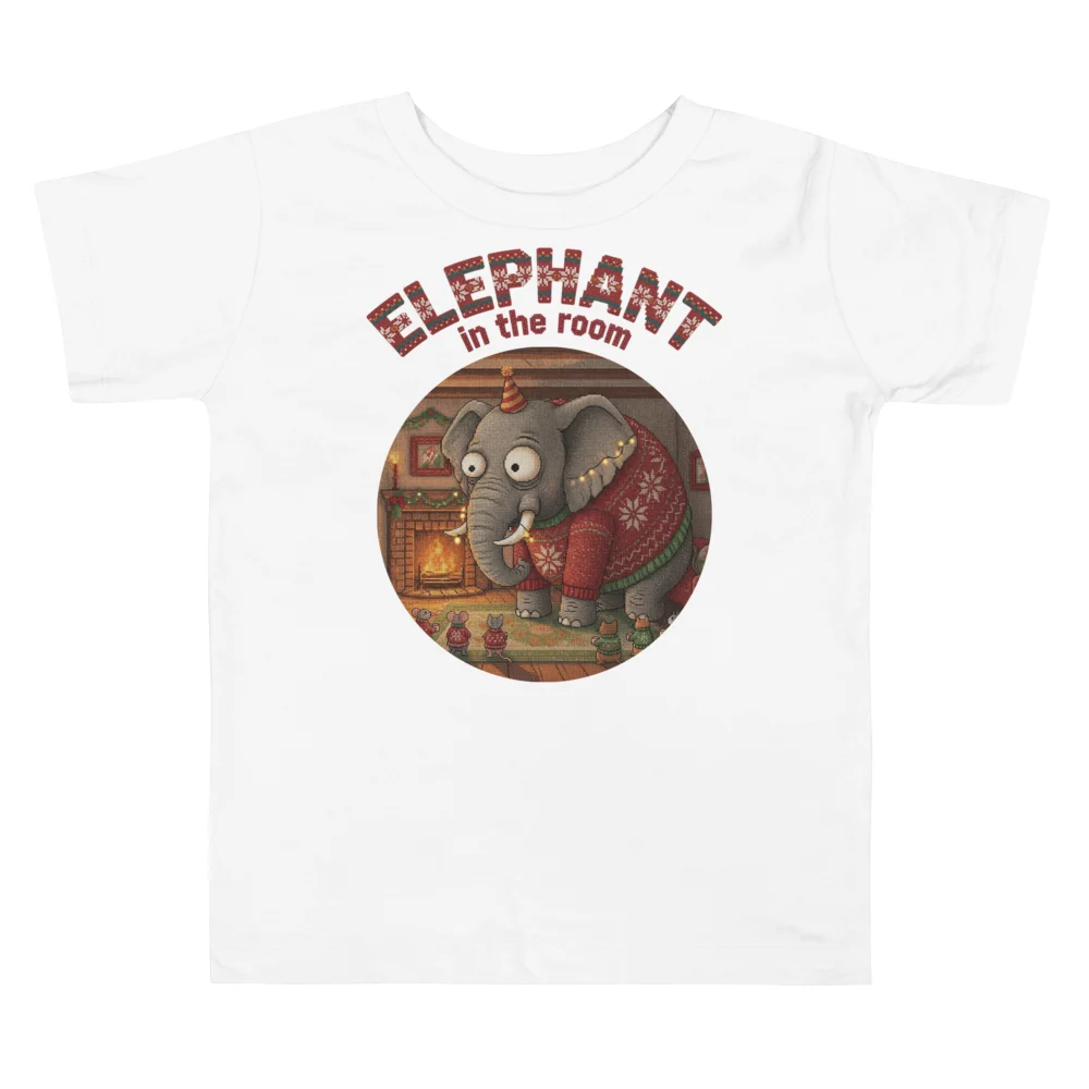 Elephant in the Room Toddler Ugly Christmas Shirt | Christmas Tee, 2T to 5T - Image 6