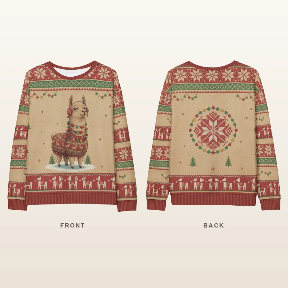 Fa La La La Llama Ugly Christmas Sweater, Sweatshirt