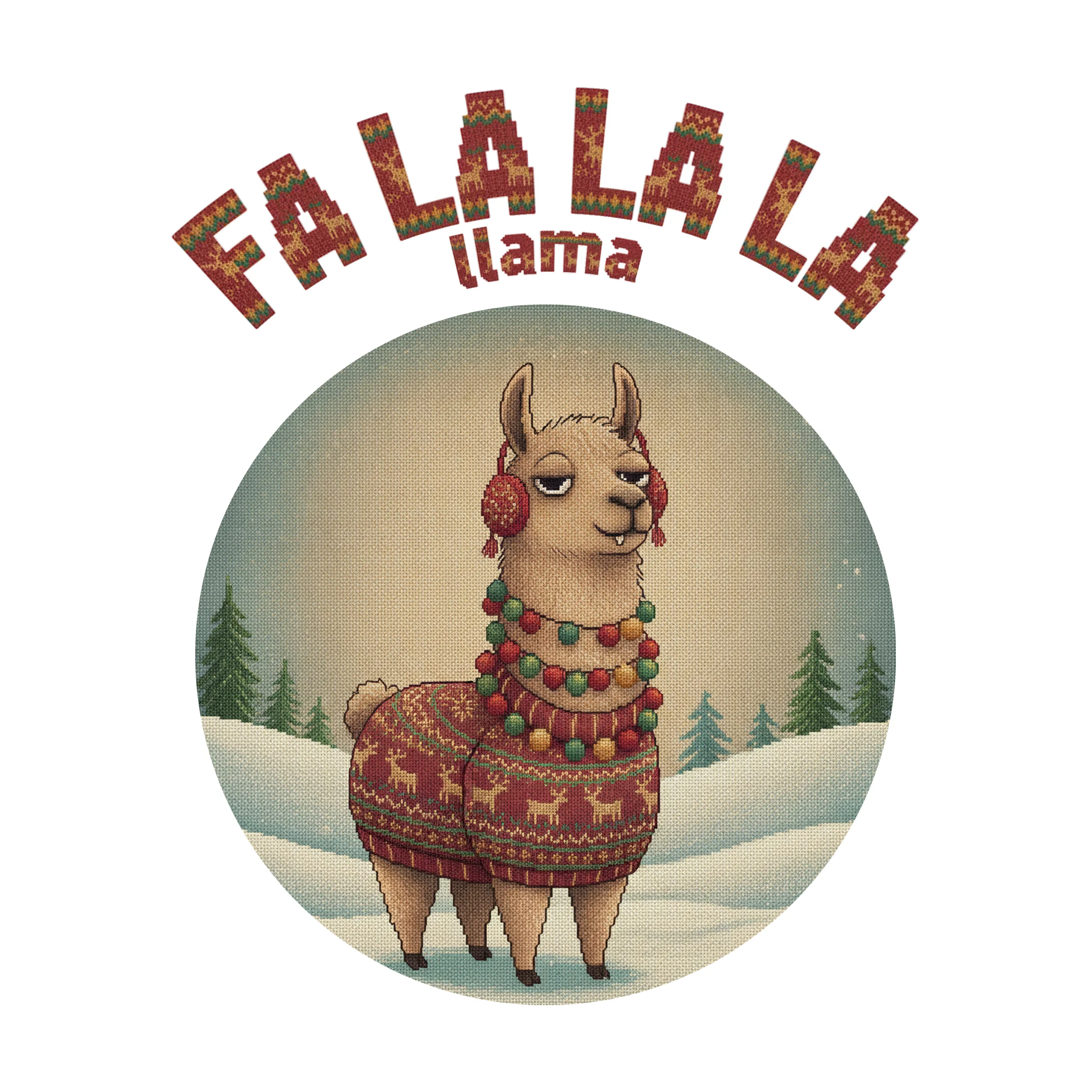 Fa La La La Llama Ugly Christmas Tee