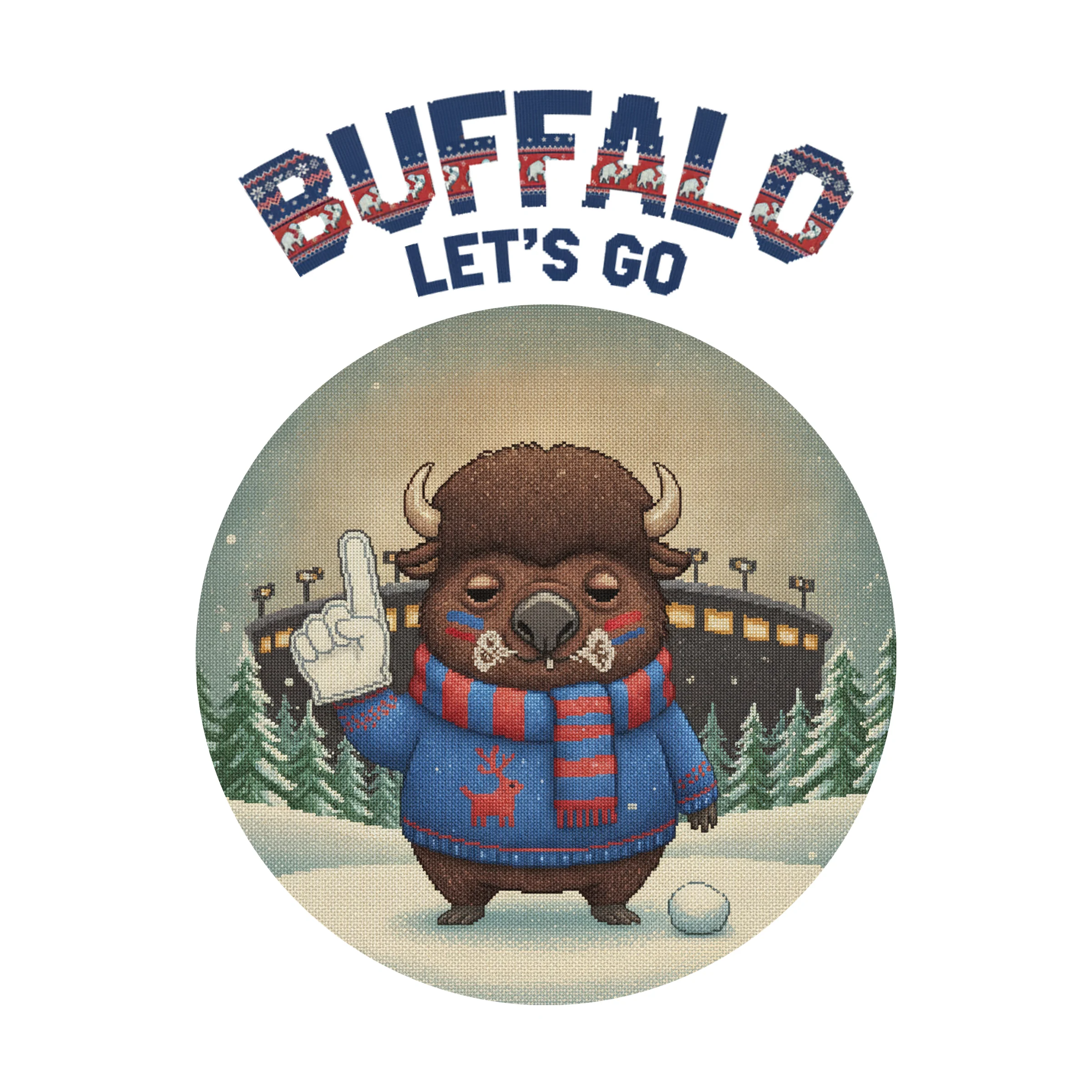 Buffalo Fan Toddler Ugly Christmas Tee