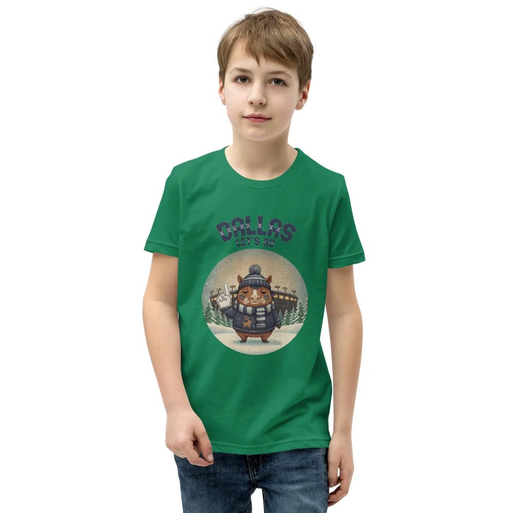 Dallas Fan Kids' Ugly Christmas Tee — Green model
