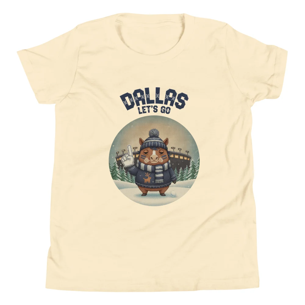 Dallas Fan Kids' Ugly Christmas Tee — Vintage White flat