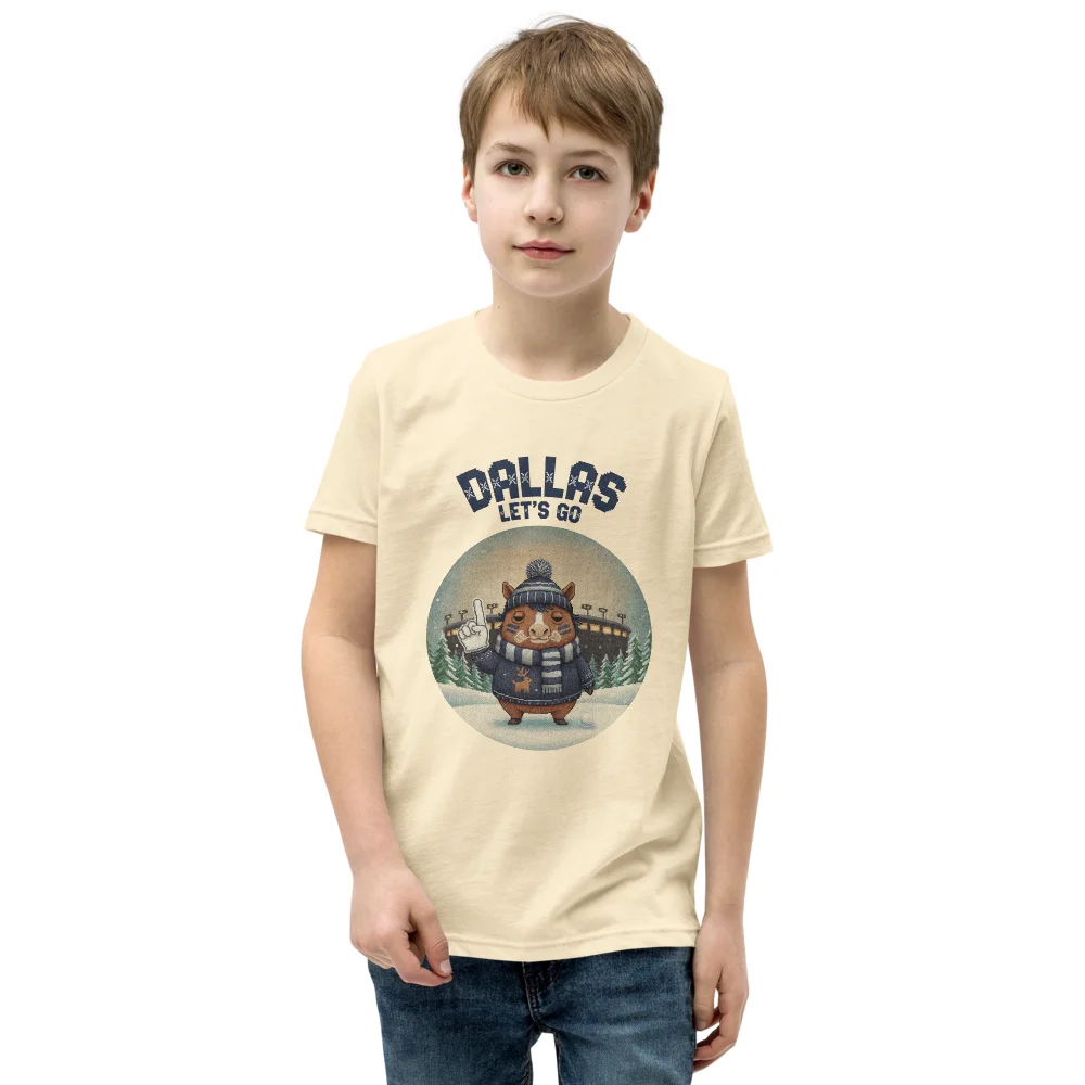 Dallas Fan Kids' Ugly Christmas Tee — Vintage White model