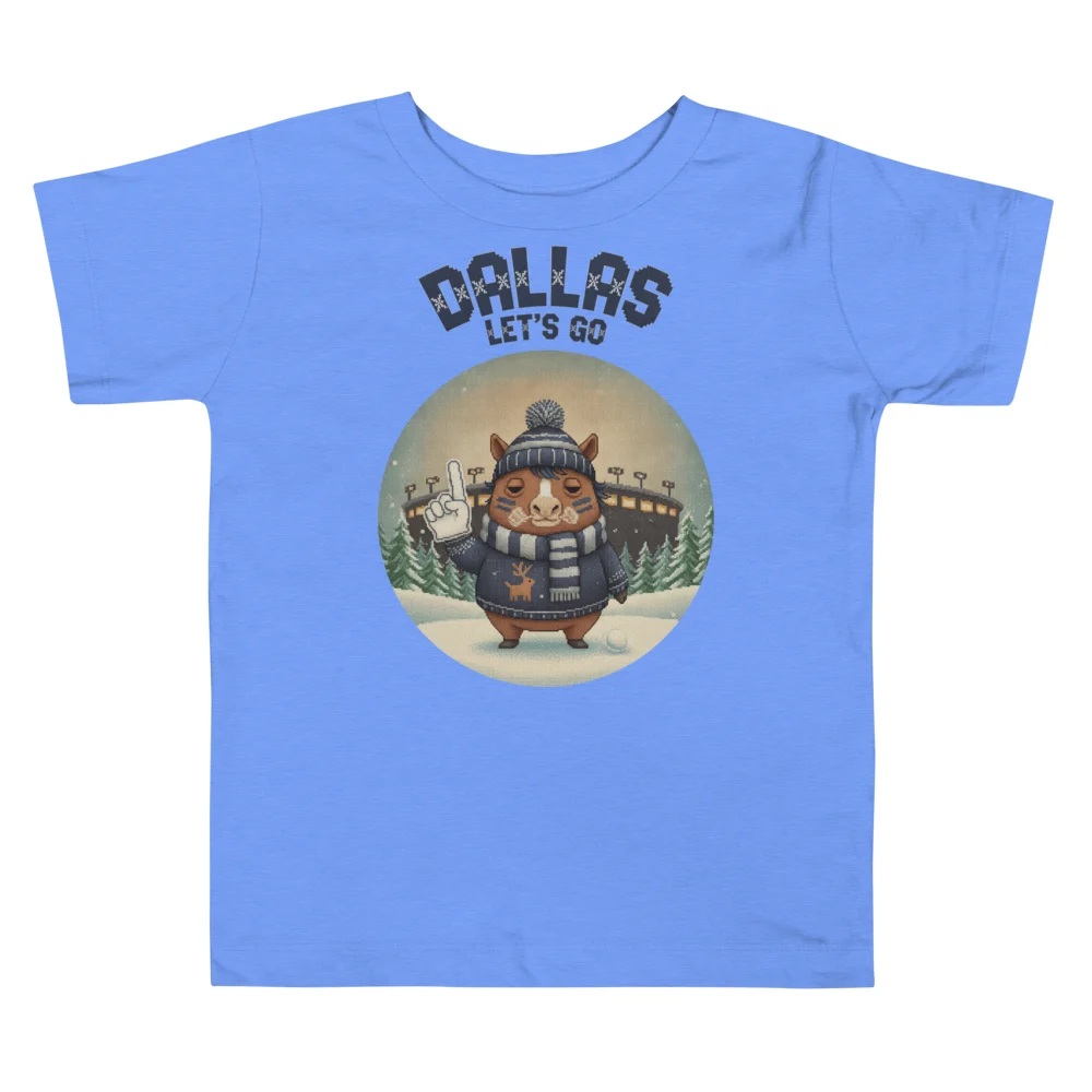 Dallas Fan Toddler Ugly Christmas Tee — Blue flat