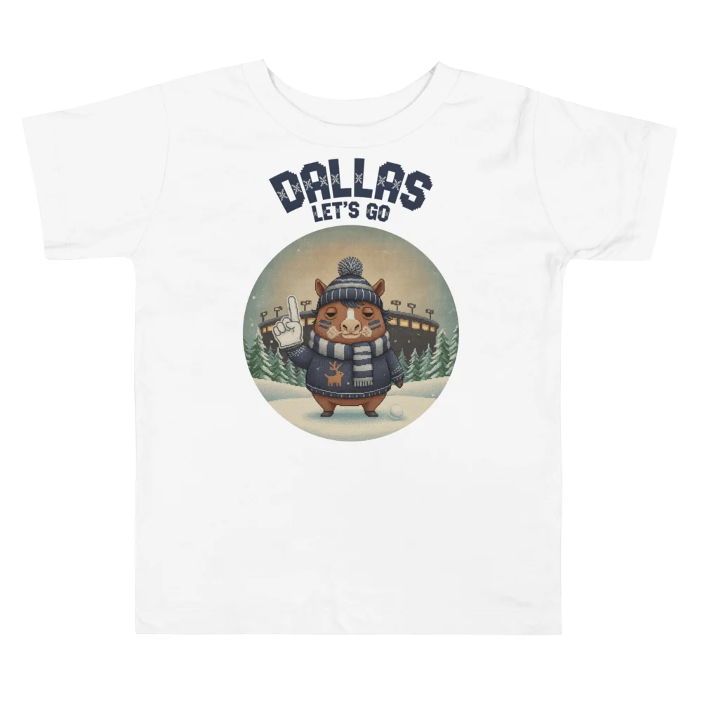 Dallas Fan Toddler Ugly Christmas Tee — Pure White flat