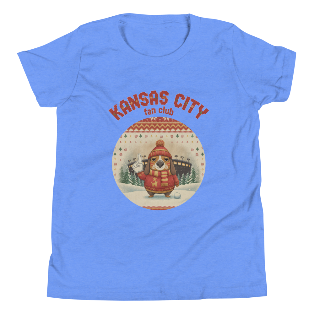 Kansas City Fan Kids' Ugly Christmas Tee โ Blue flat