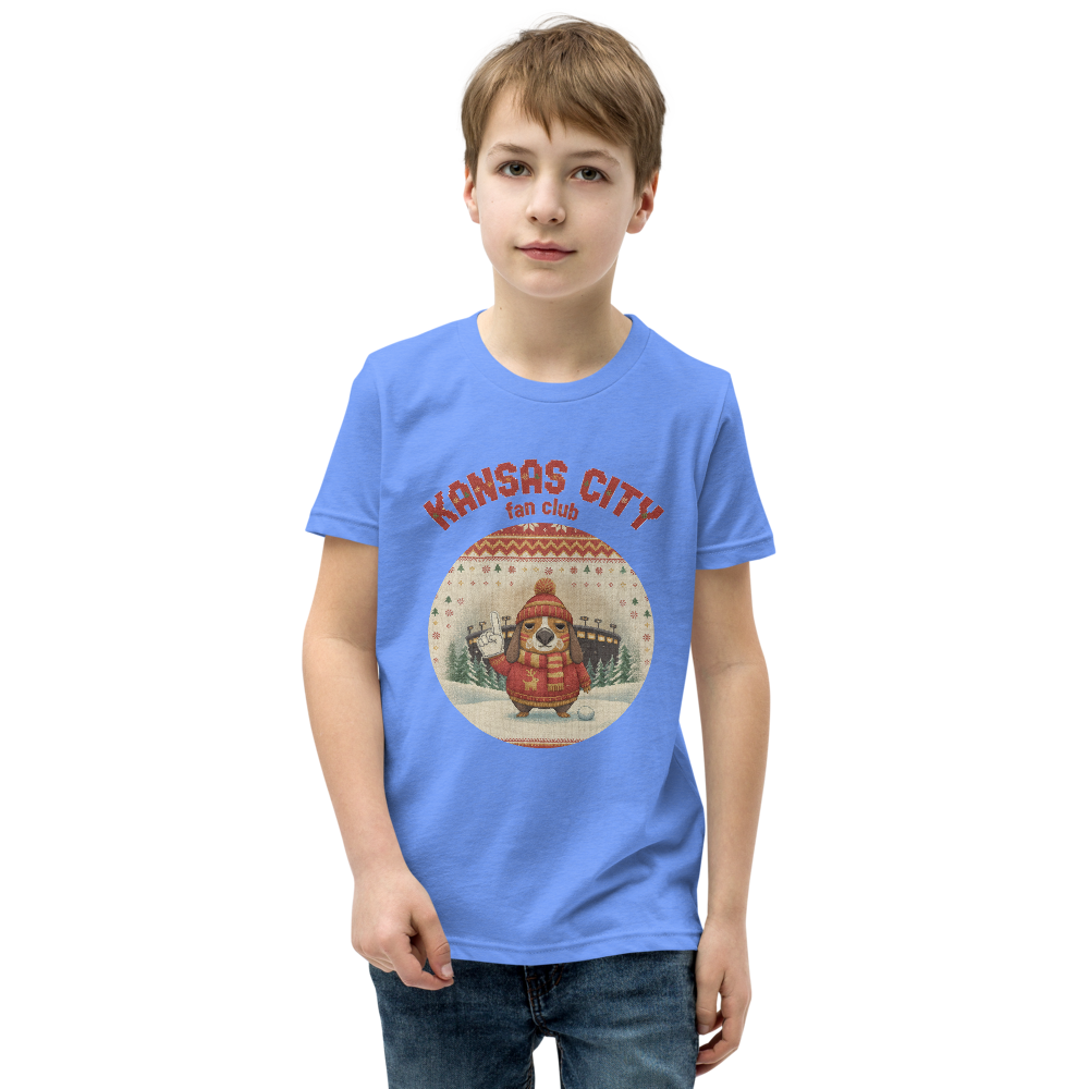 Kansas City Fan Kids' Ugly Christmas Tee โ Blue model