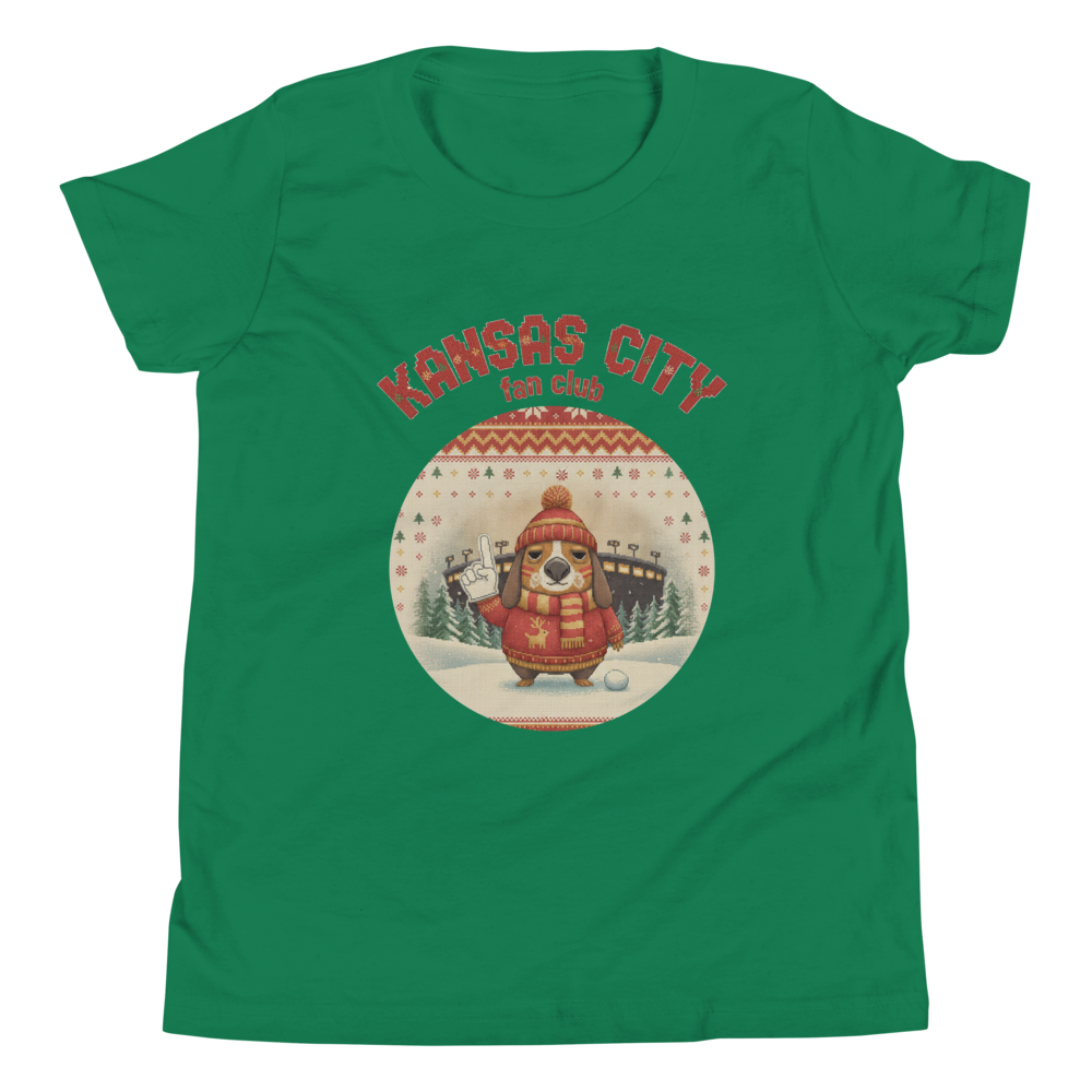 Kansas City Fan Kids' Ugly Christmas Tee โ Green flat