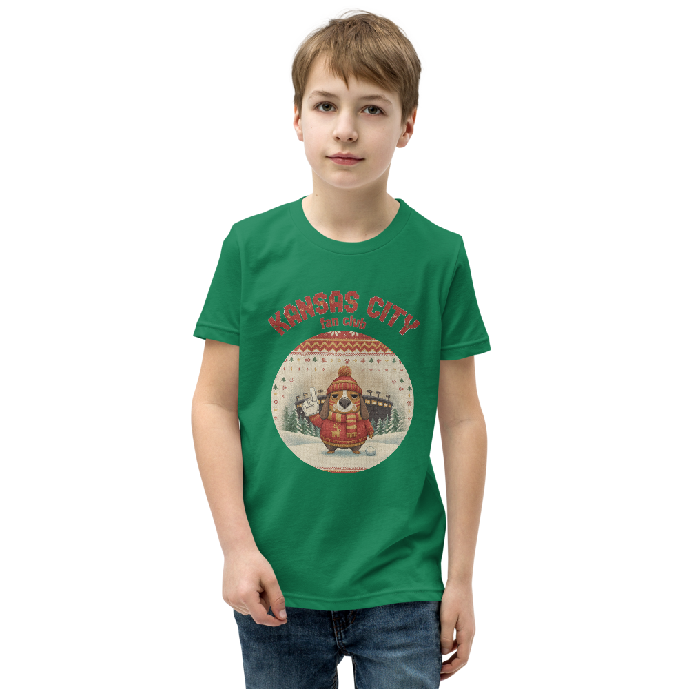Kansas City Fan Kids' Ugly Christmas Tee โ Green model
