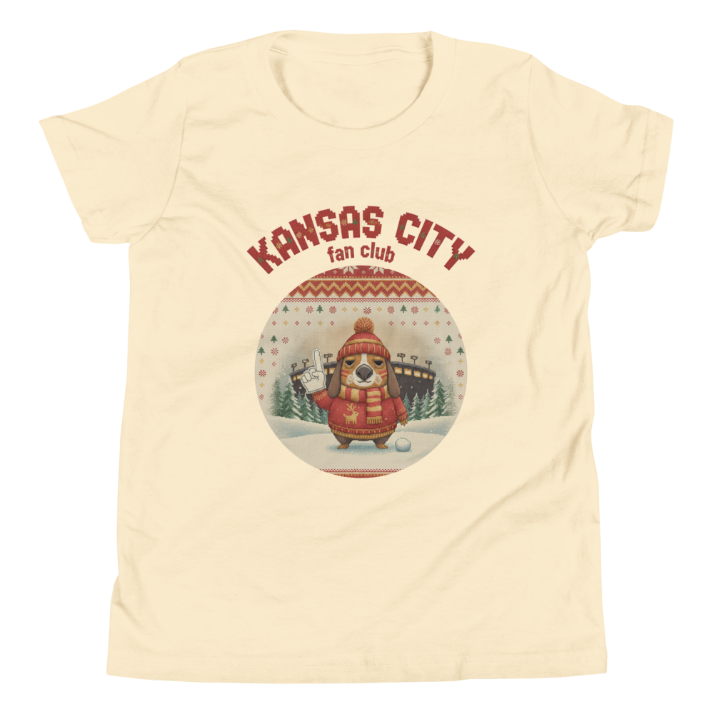 Kansas City Fan Kids' Ugly Christmas Tee โ Vintage White flat