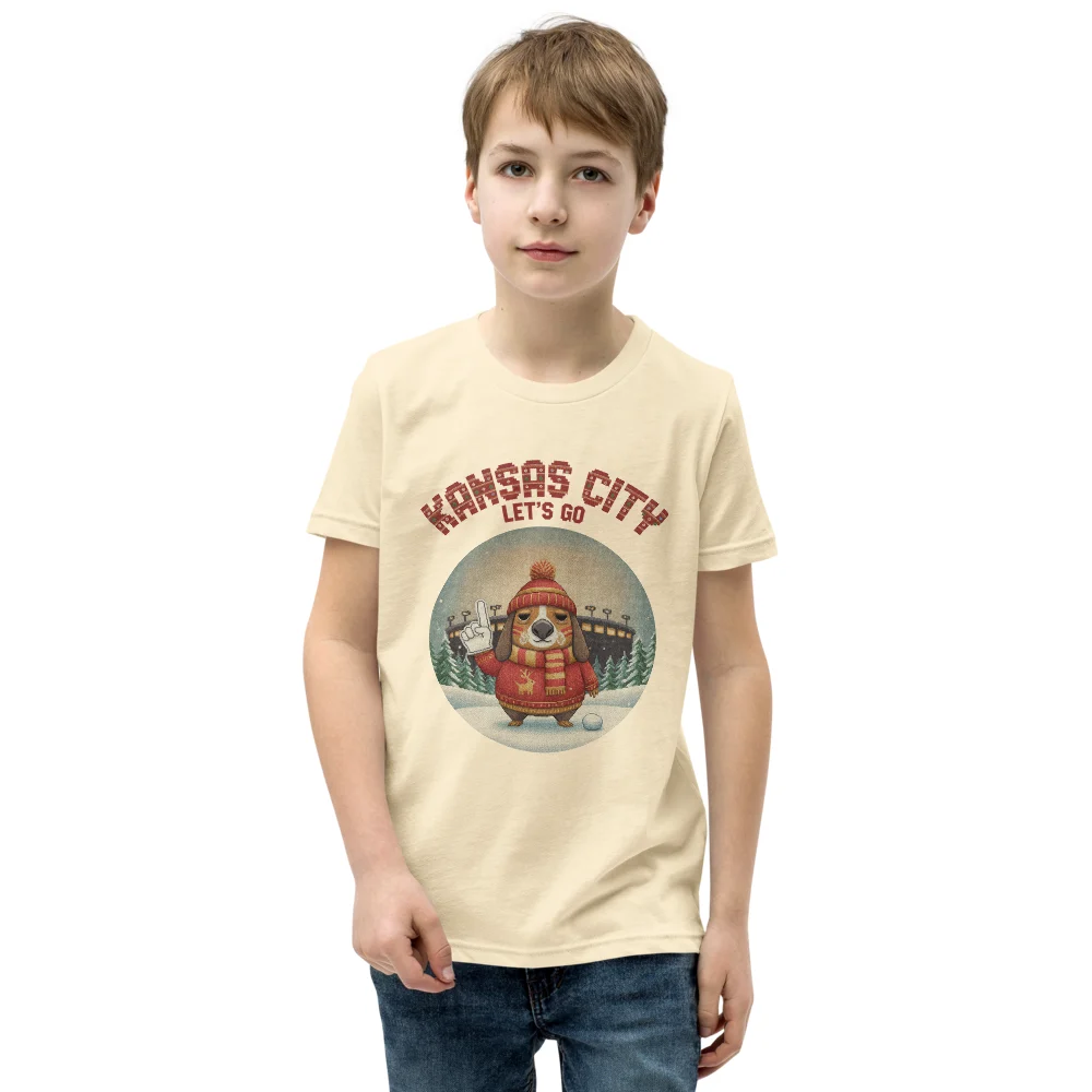 Kansas City Fan Kids' Ugly Christmas Tee — Vintage White model
