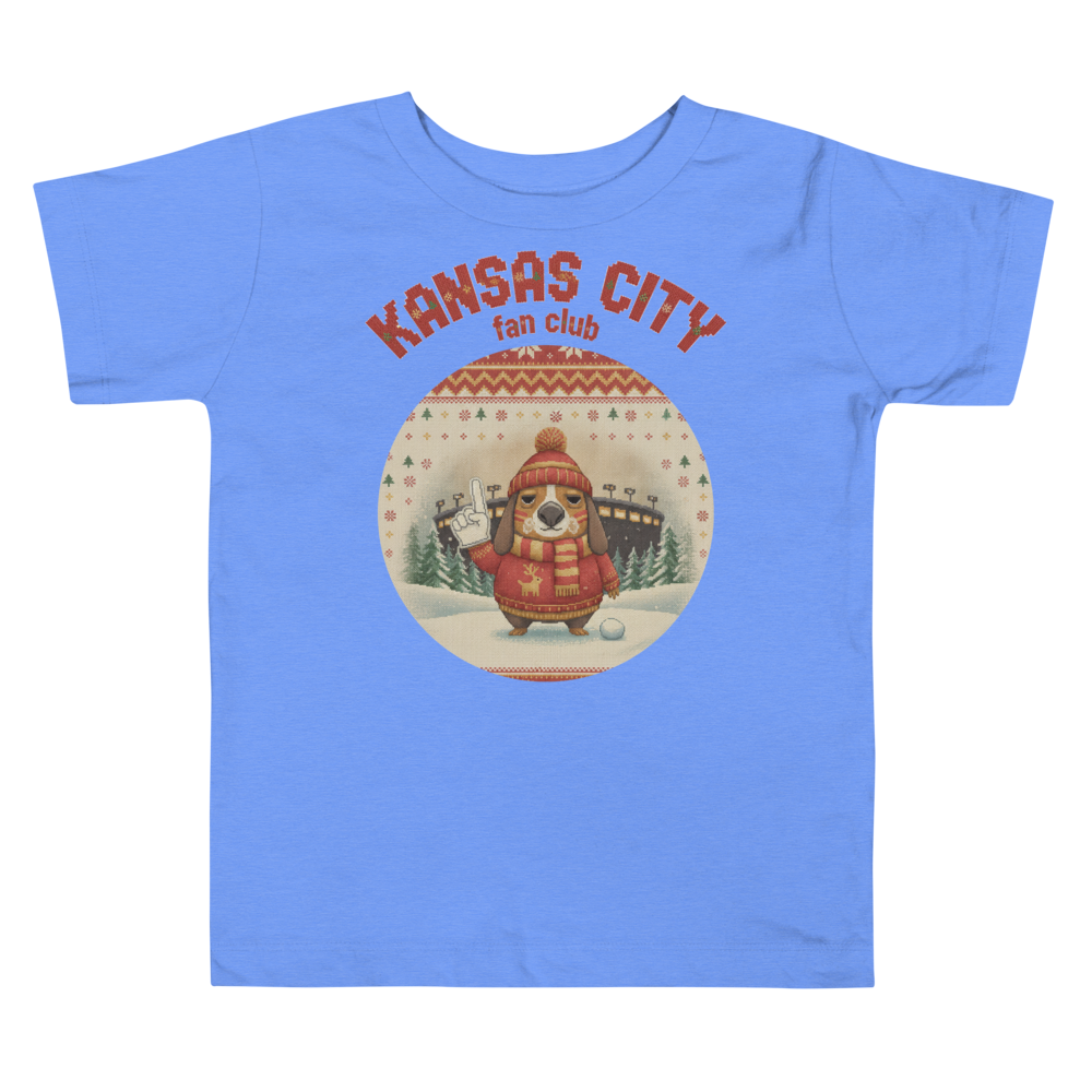Kansas City Fan Toddler Ugly Christmas Tee โ Blue flat