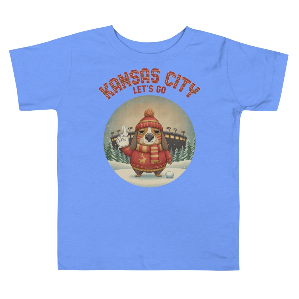 Kansas City Fan Toddler Ugly Christmas Tee — Blue flat