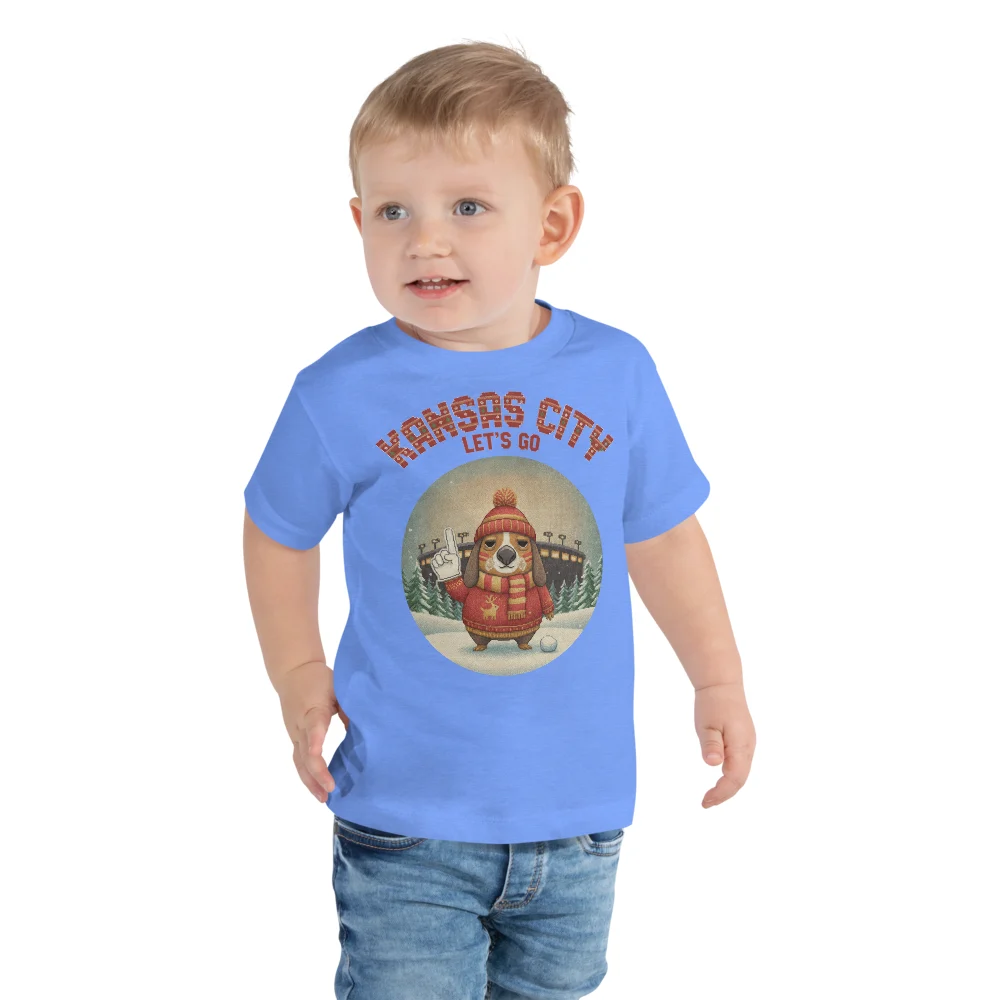 Kansas City Fan Toddler Ugly Christmas Tee — Blue model