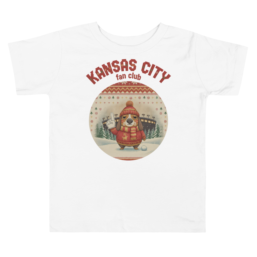 Kansas City Fan Toddler Ugly Christmas Tee โ Pure White flat