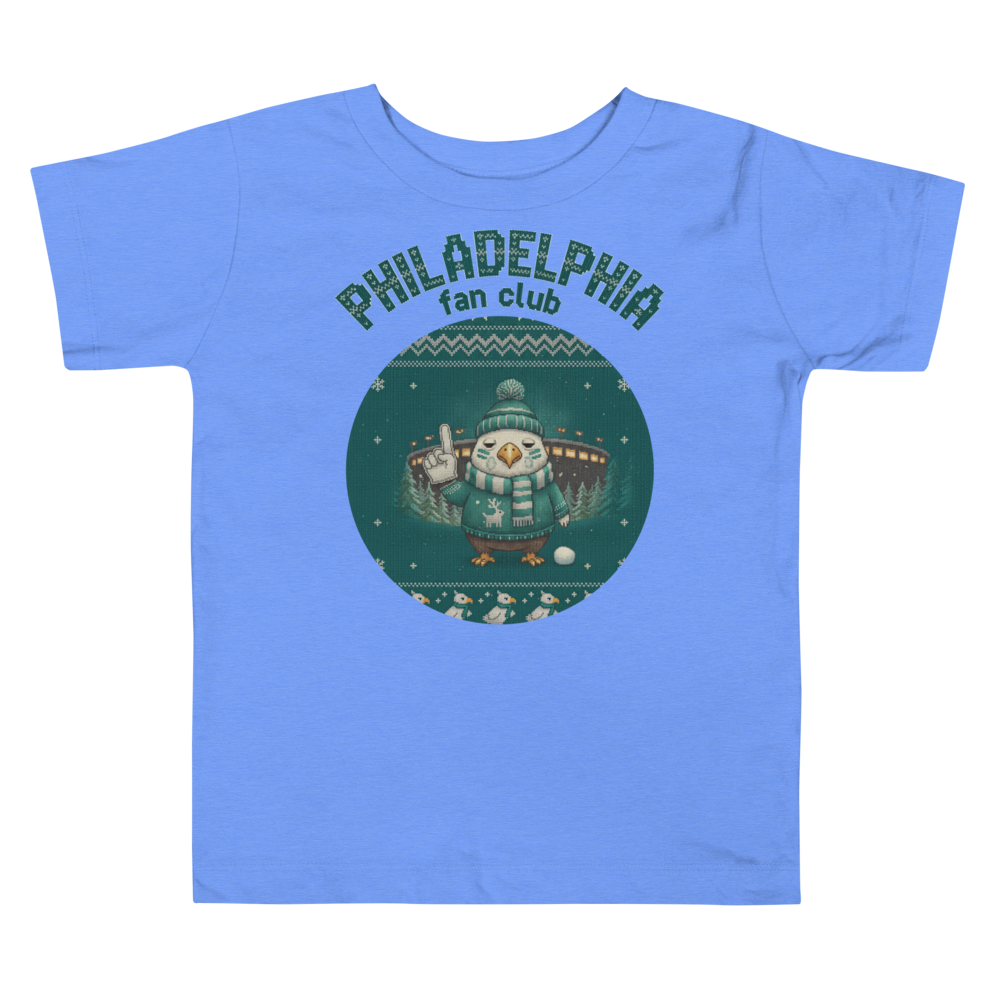 Philadelphia Fan Toddler Ugly Christmas Tee โ Blue flat