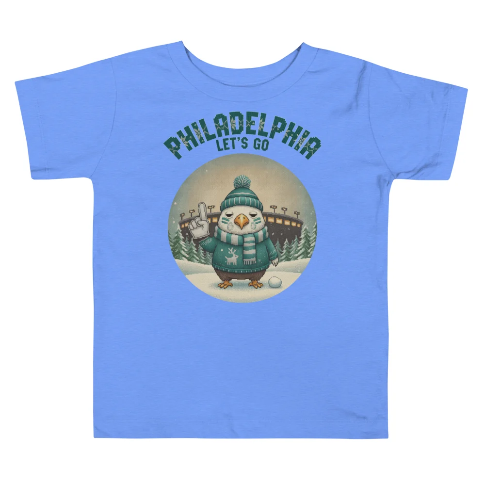 Philadelphia Fan Toddler Ugly Christmas Tee — Blue flat