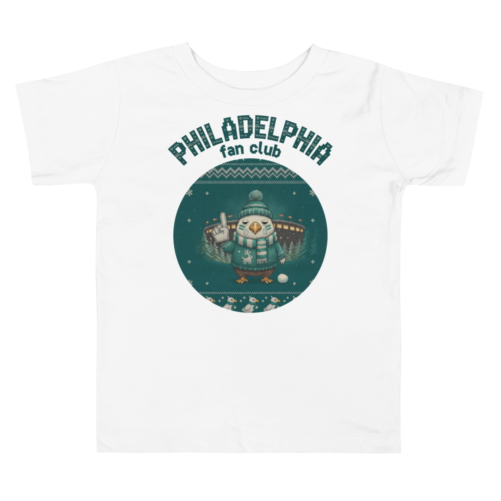 Philadelphia Fan Toddler Ugly Christmas Tee โ Pure White flat