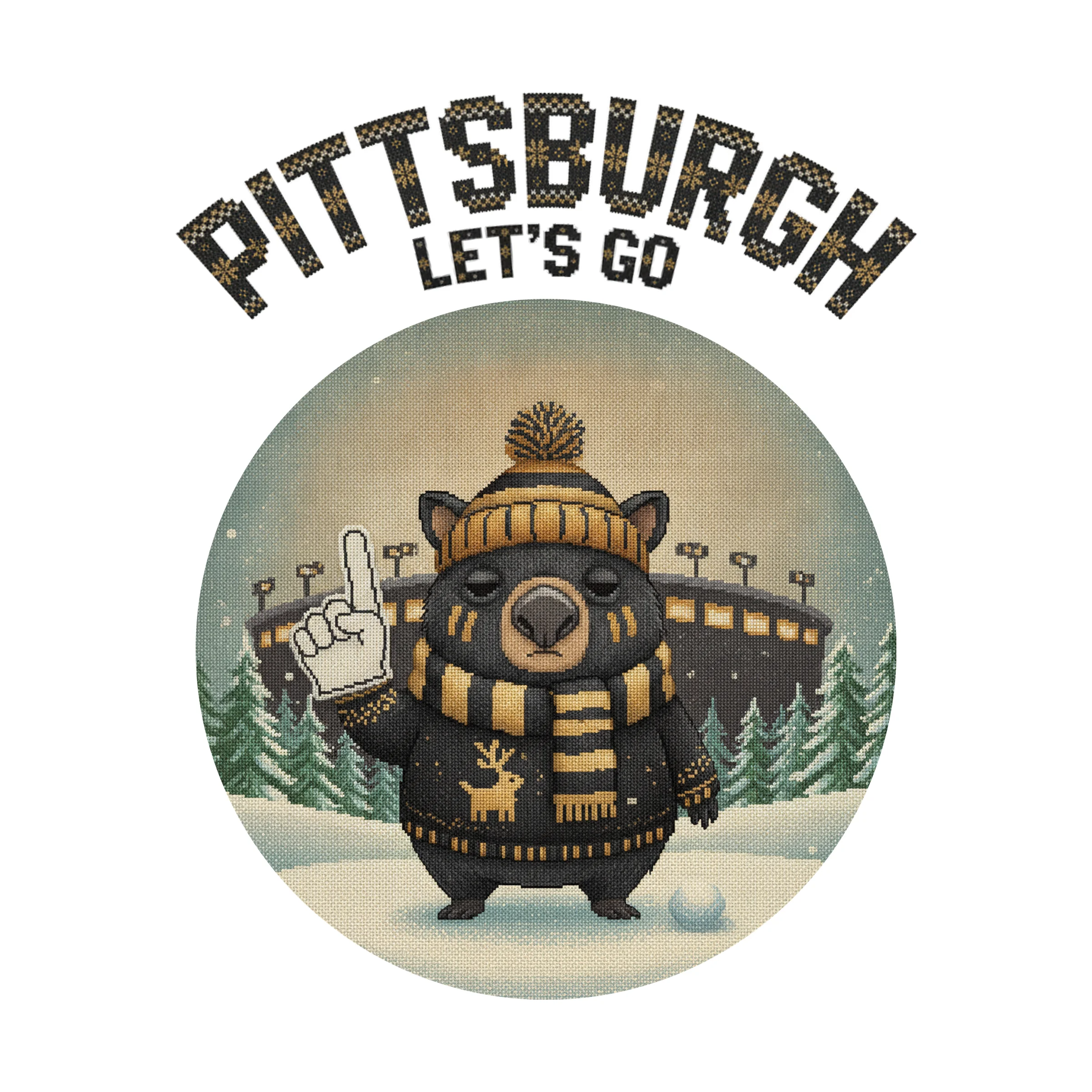 Pittsburgh Fan Kids' Ugly Christmas Tee