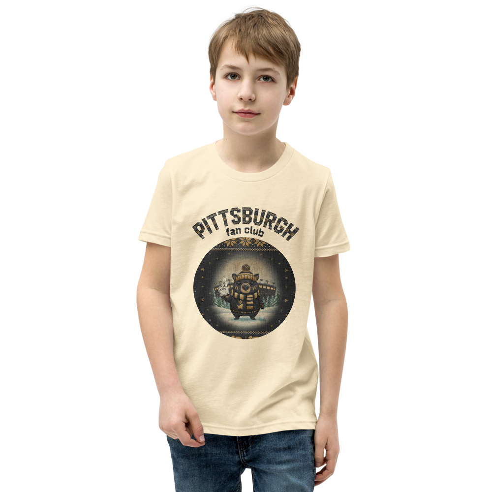 Pittsburgh Fan Kids' Ugly Christmas Tee โ Vintage White model