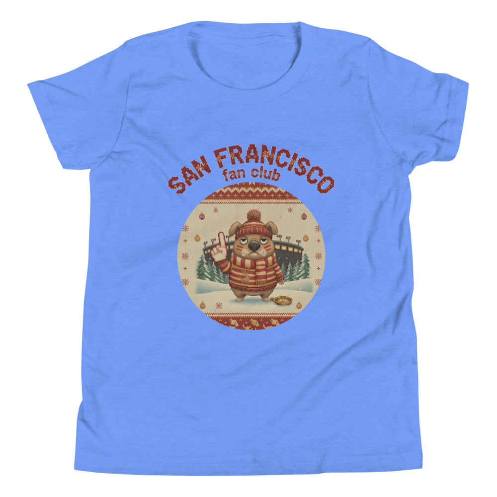 San Francisco Fan Kids' Ugly Christmas Tee โ Blue flat