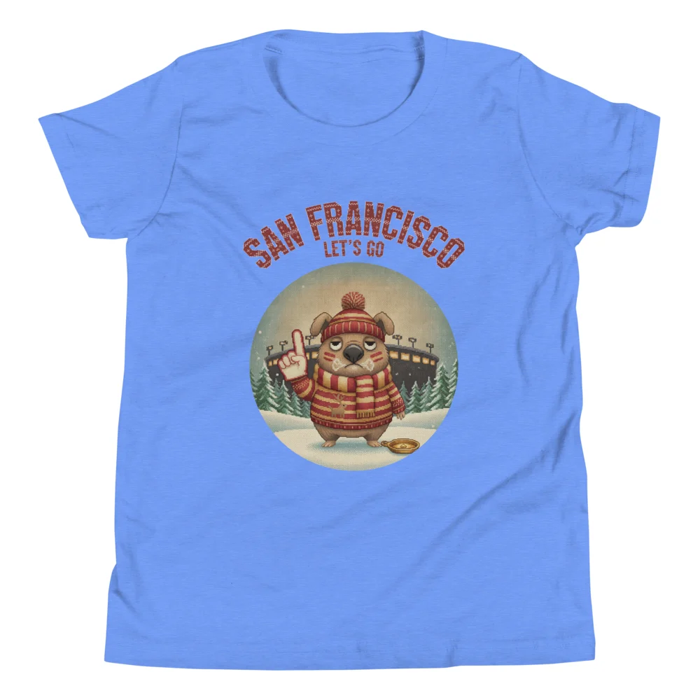 San Francisco Fan Kids' Ugly Christmas Tee — Blue flat