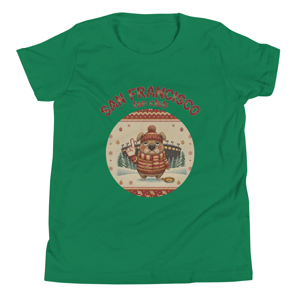 San Francisco Fan Kids' Ugly Christmas Tee โ Green flat
