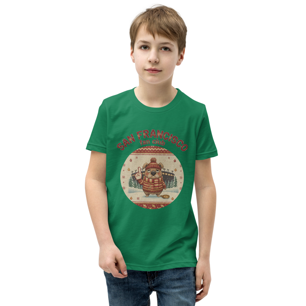 San Francisco Fan Kids' Ugly Christmas Tee โ Green model