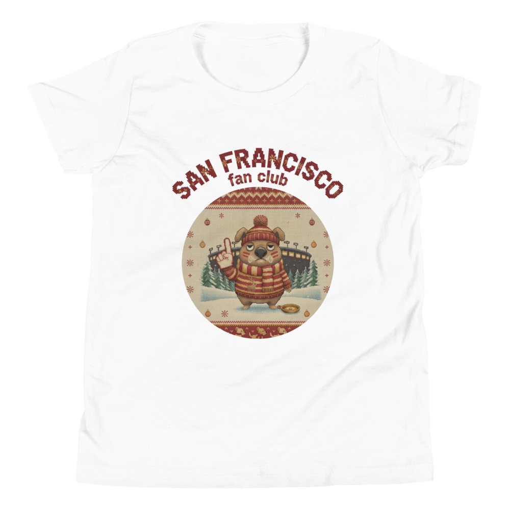 San Francisco Fan Kids' Ugly Christmas Tee โ Pure White flat
