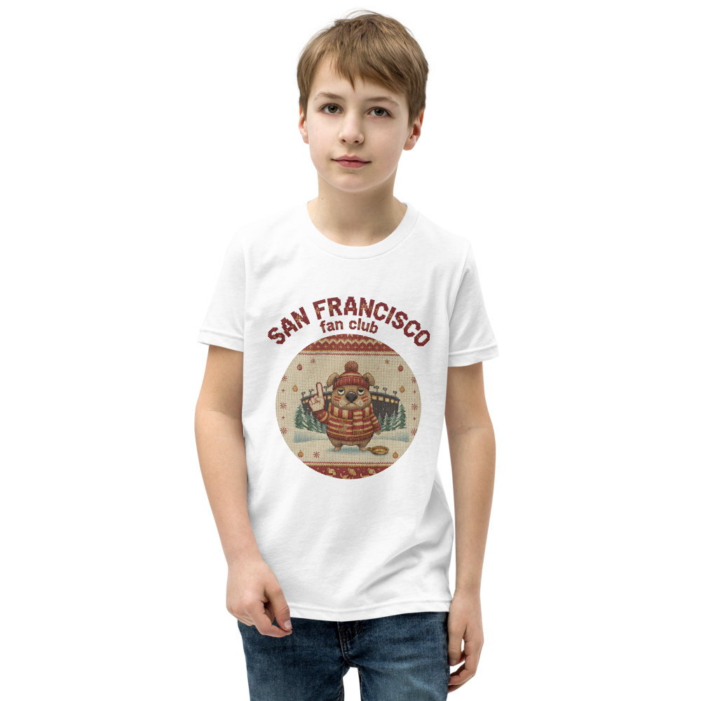 San Francisco Fan Kids' Ugly Christmas Tee โ Pure White model