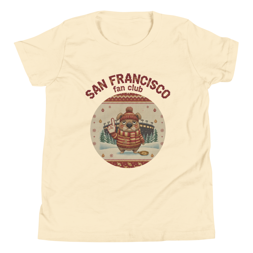 San Francisco Fan Kids' Ugly Christmas Tee โ Vintage White flat