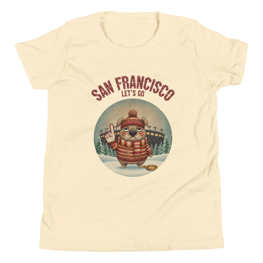San Francisco Fan Kids' Ugly Christmas Tee — Vintage White flat