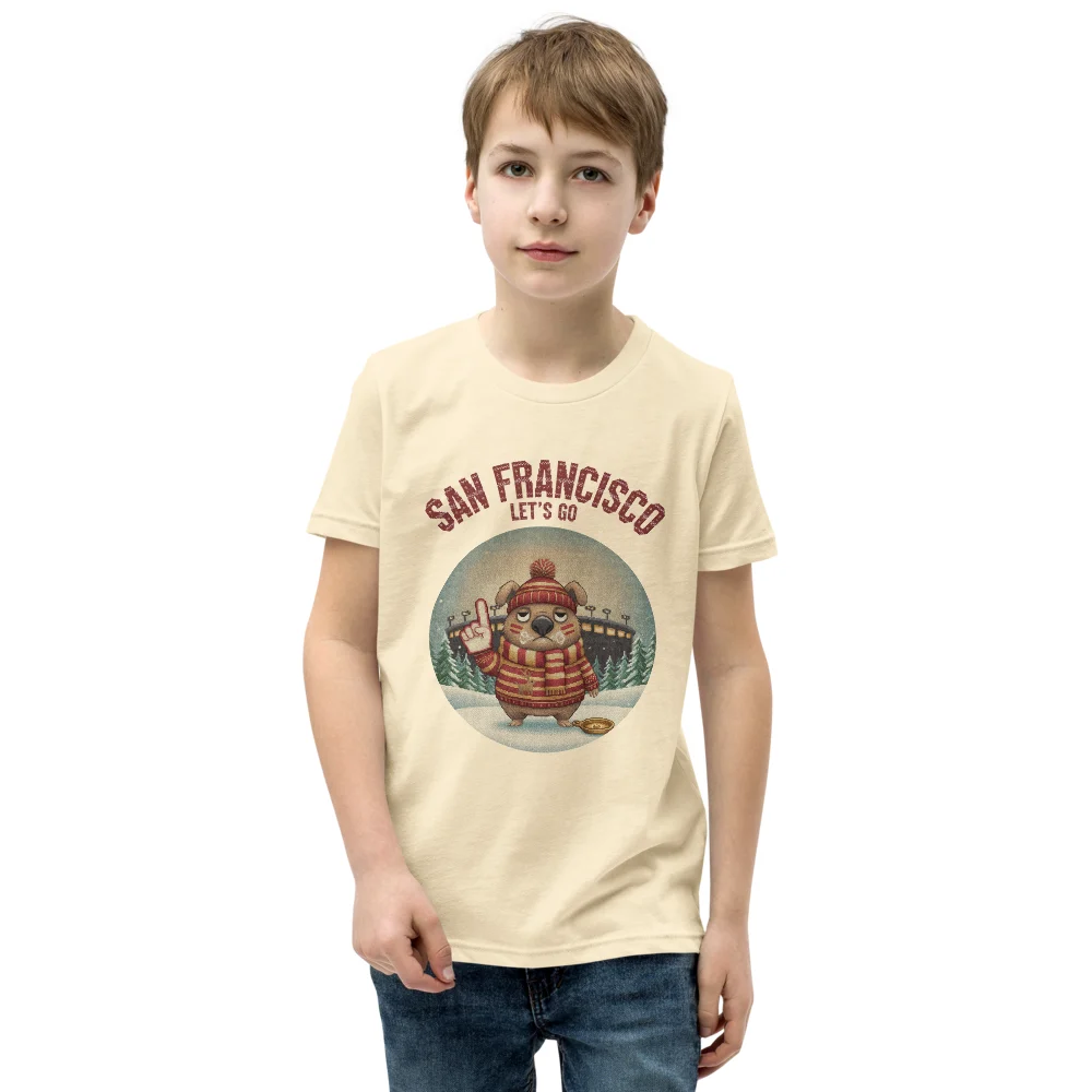 San Francisco Fan Kids' Ugly Christmas Tee — Vintage White model