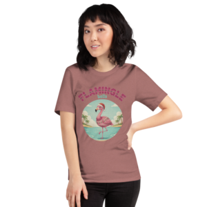 Flamingle Bells Tee mauve women model