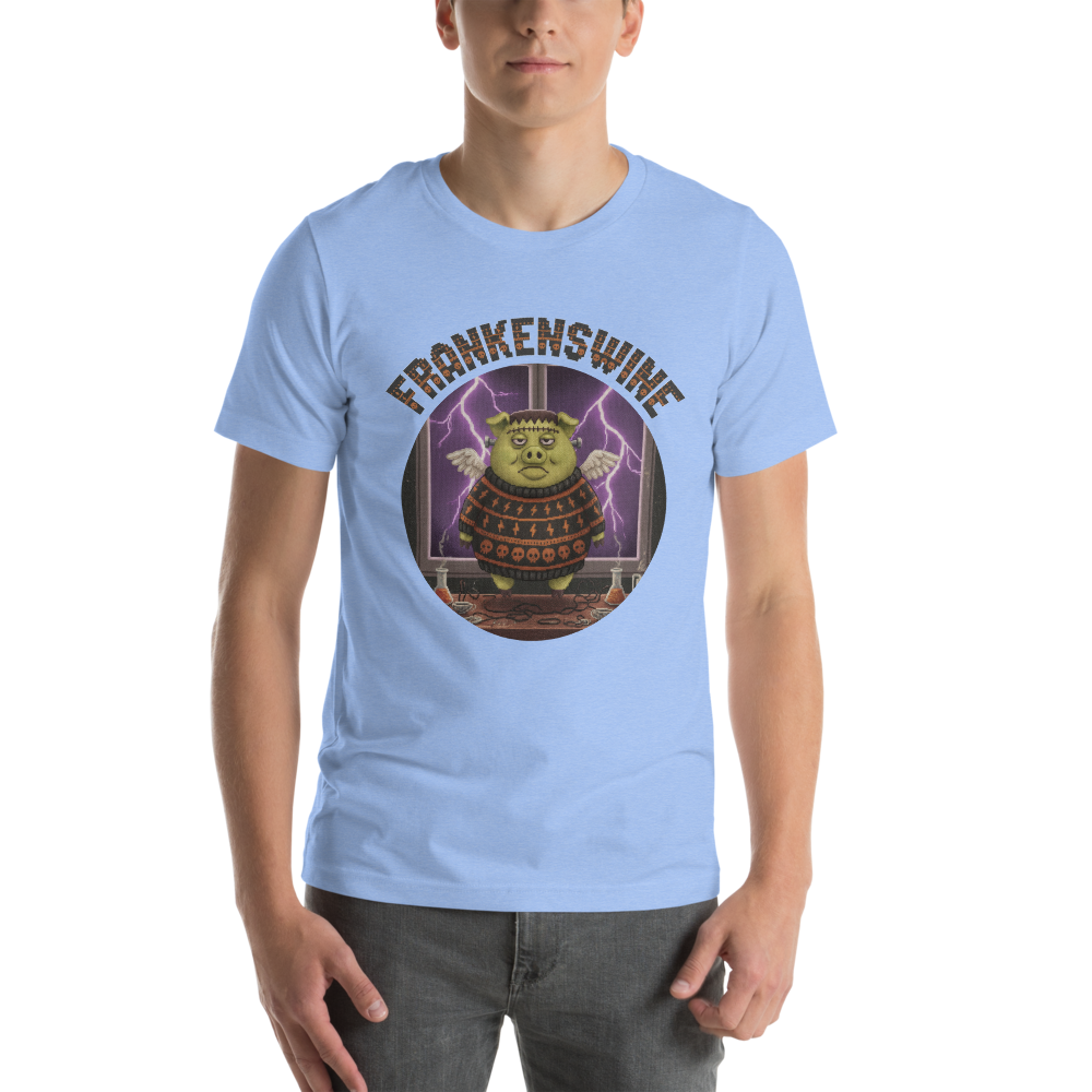 Frankenswine Halloween Ugly Tee โ Blue model