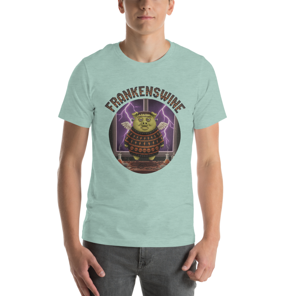 Frankenswine Halloween Ugly Tee โ Green model