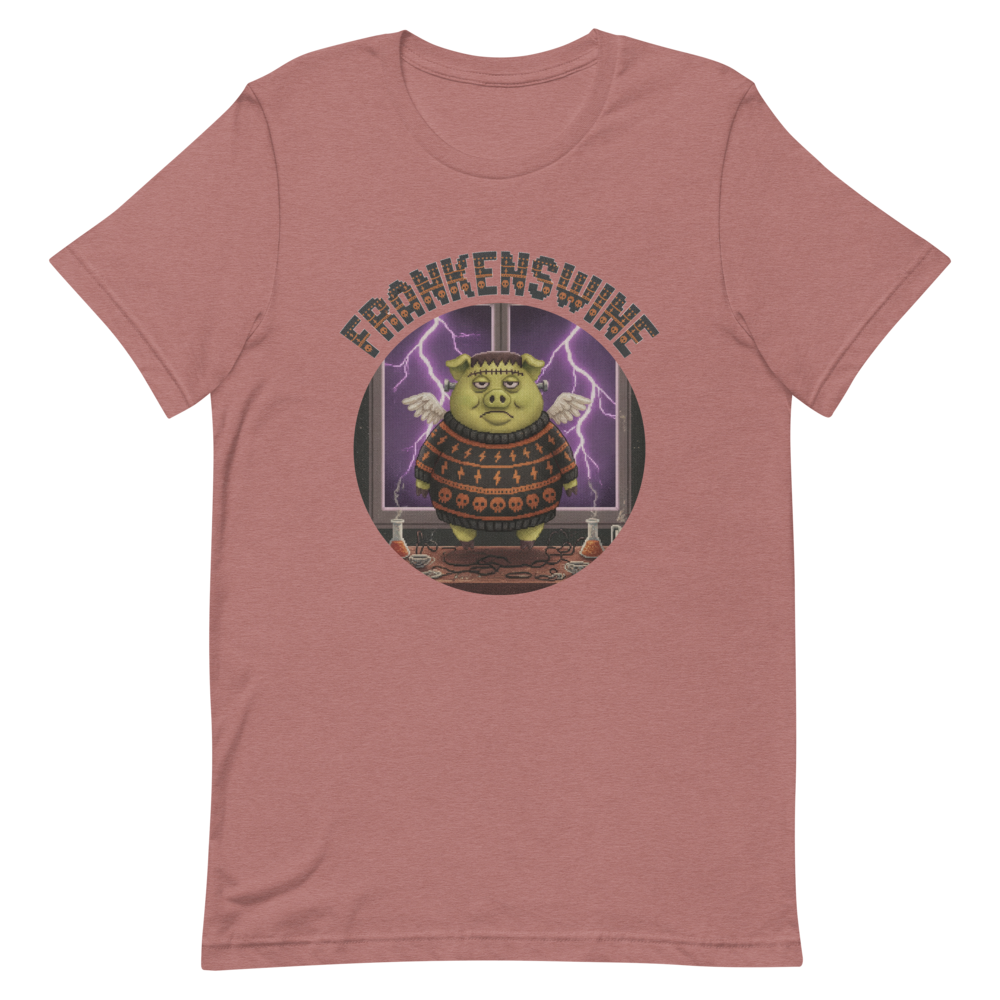 Frankenswine Halloween Ugly Tee โ Mauve flat