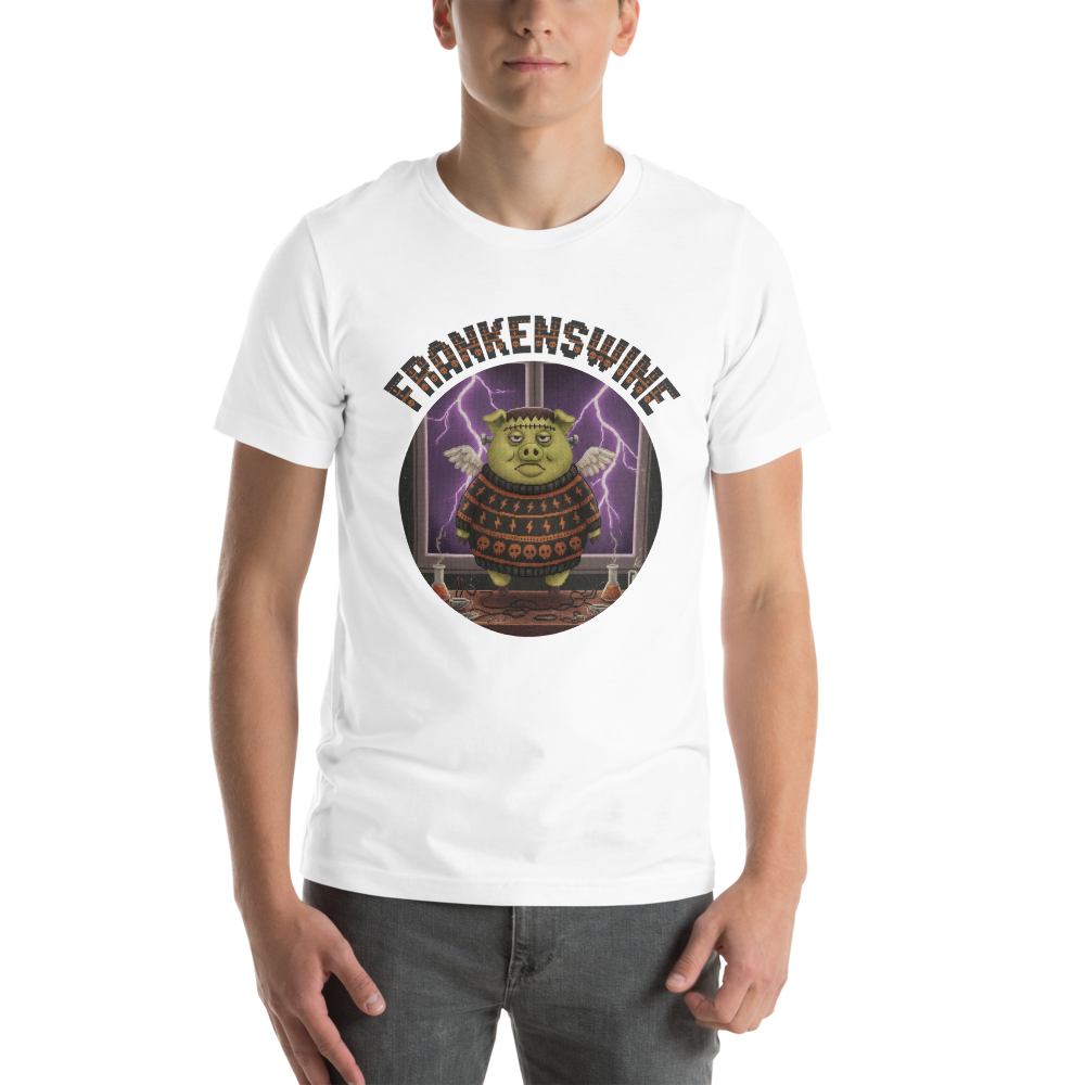 Frankenswine Halloween Ugly Tee โ Pure White model