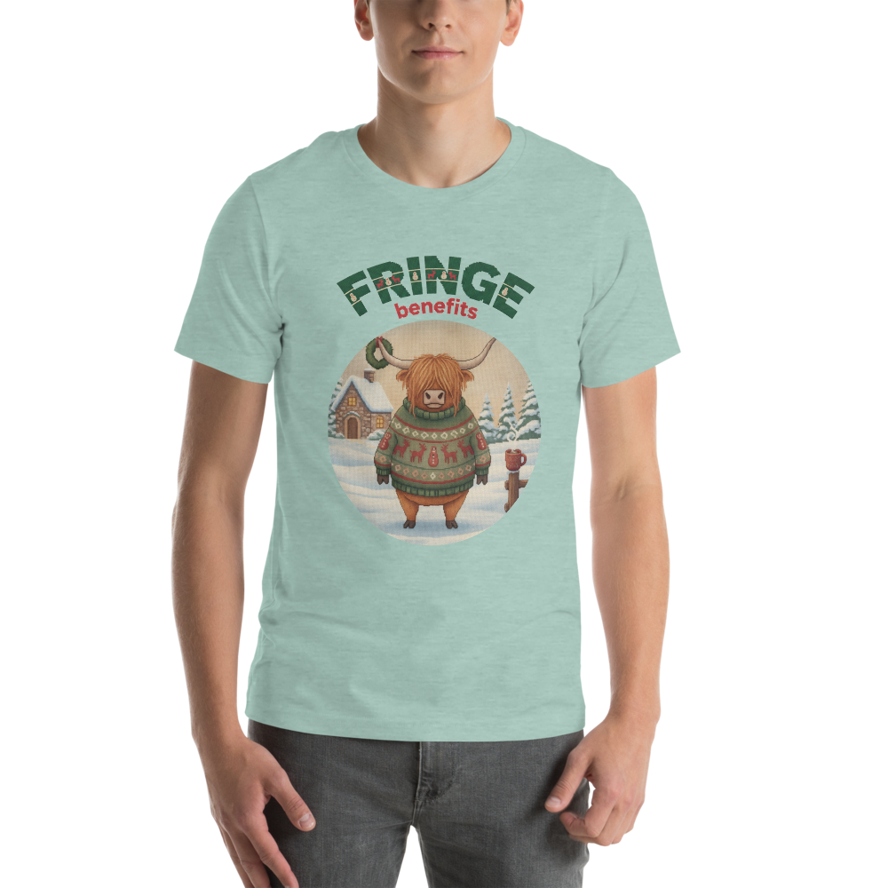 Fringe Benefits Ugly Christmas Tee โ Green model