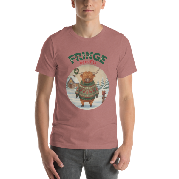 Fringe Benefits knitted-badge tee on a model